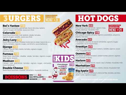 MenuBoard digital restaurant (création par Badsi)