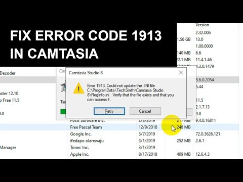 Cách sửa lỗi Error 1913 khi gỡ cài đặt Camtasia 8.6