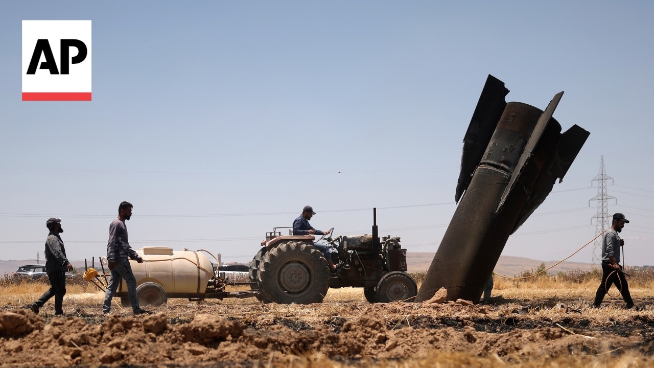 Video | Missile lands in field near Damascus after Israel-Iran exchange of fire