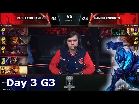 KLG vs GMB | Day 3 Play-In Stage S8 LoaL Worlds 2018 | Kaos Latin Gamers vs Gambit Esports