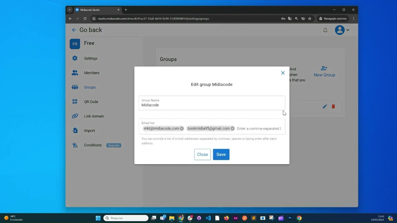 How to edit a group in the workspace
