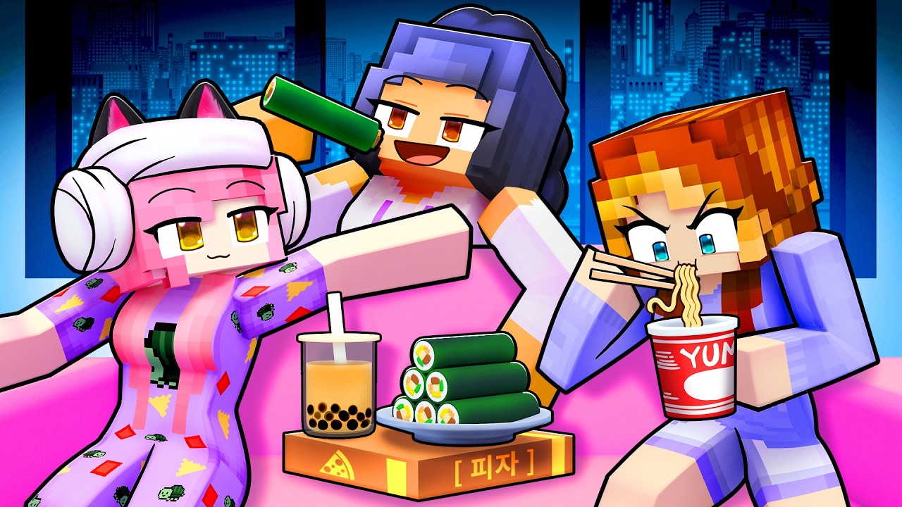 Huntrix SLEEPOVER in Minecraft!
