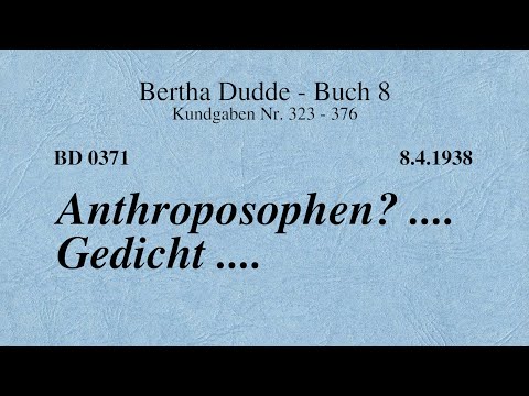 BD 0371 - ANTROPOSOPHEN ? .... GEDICHT ....