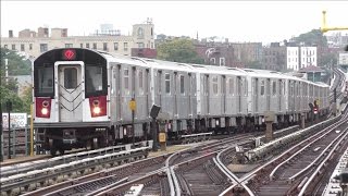 NYC Subway HD 60fps: Weekend G.O. Flushing Bound 7 Express Trains @ 74th Street-Broadway