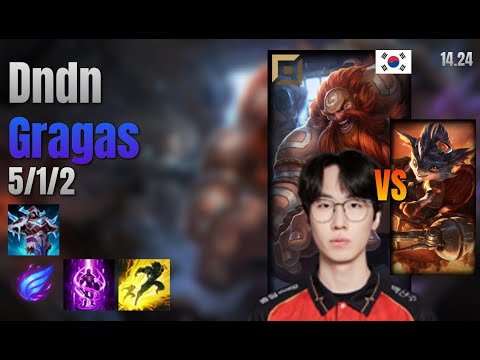 Dndn Top Gragas vs Rumble lol KR solo rank Full Game 14.24 | 든든 그라가스 vs 럼블