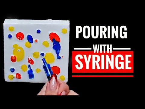 acrylic pouring with a syringe | colorful acrylic pouring | satisfying and relaxing fluid art