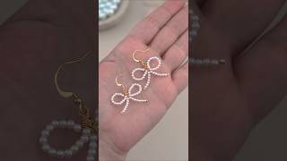 Cute Pearl Bow Earrings Tutorial | Easy Wire Wrap Jewelry Making for Beginners | DIY Beaded Earrings
