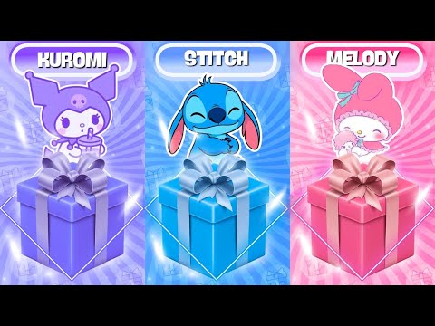 Choose Your Gift box! 🎁 Stitch 💙 vs Kuromi 💜 vs My Melody 🎀