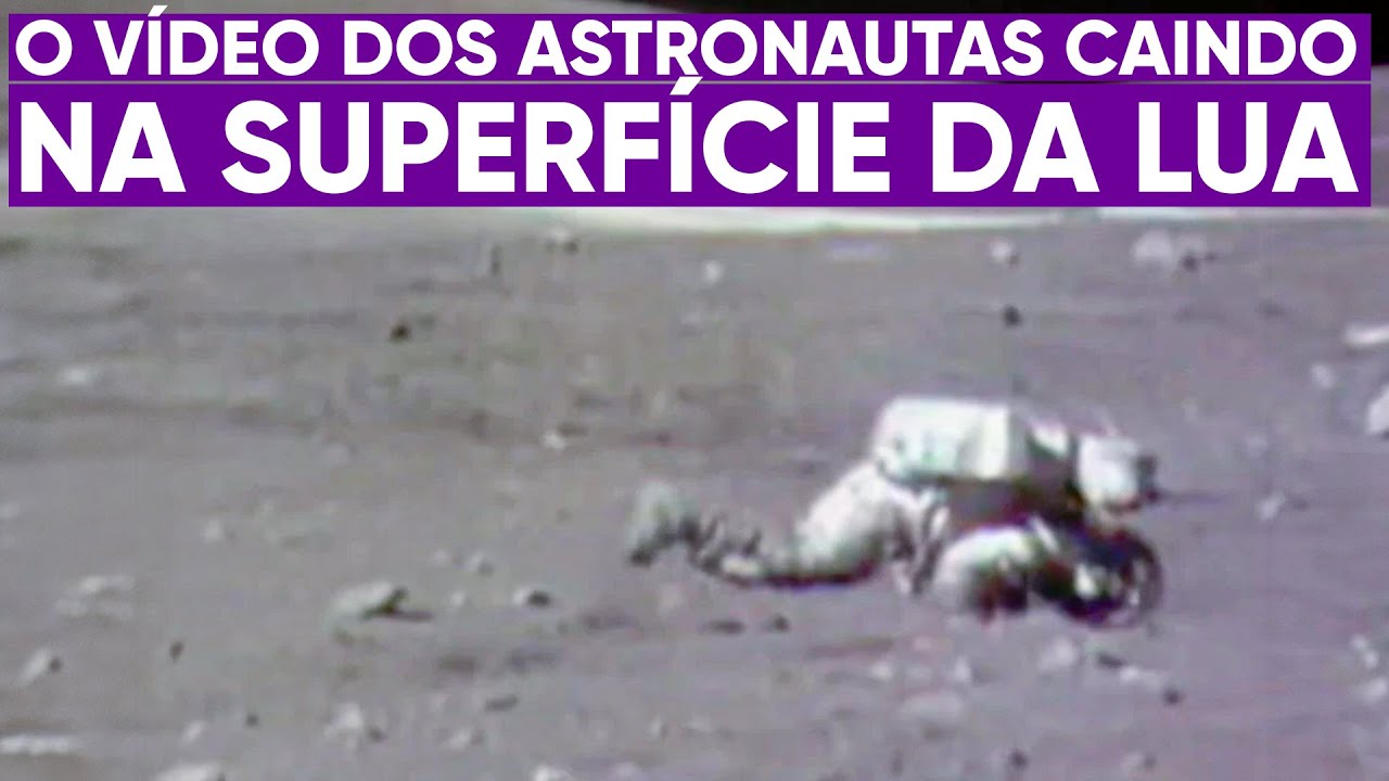O vídeo real dos astronautas caindo na Lua