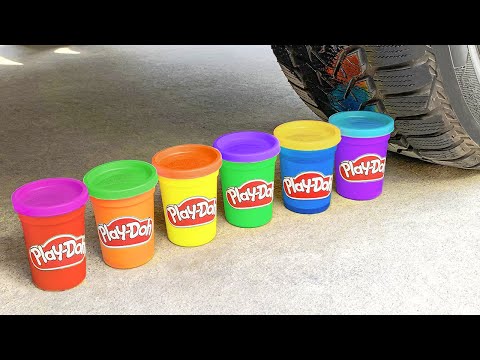 Car vs Play Doh Experiment | Crushing Crunchy & Soft Things by Car