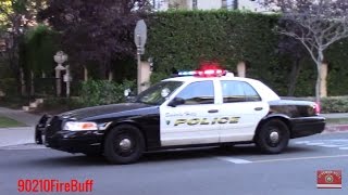 3x Beverly Hills Police Crown Vics Responding Code 3