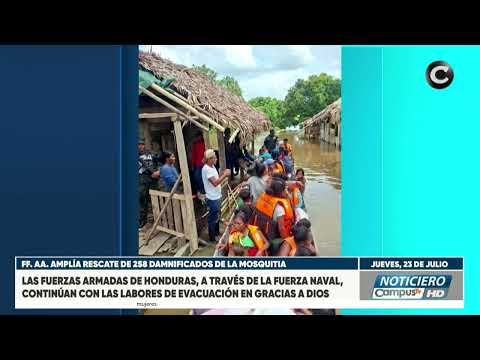Fuerzas Armadas amplían labores de evacuación en Gracias a Dios tras crecidas de ríos