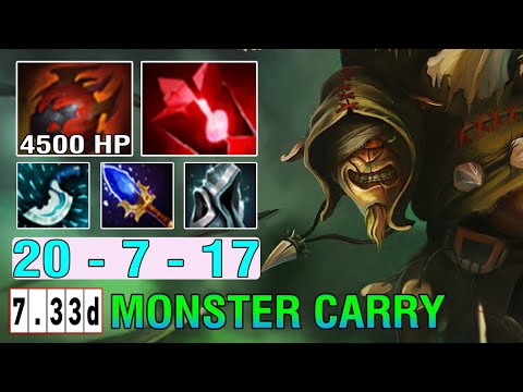 Crazy [Bristleback] Hard Carry 4K5 HP Build Super Tank Unlimited Heal 1vs5 Dota2 7.33D