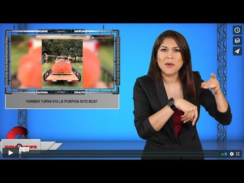 Farmer turns 910 lb pumpkin into boat (ASL - 10.23.19)