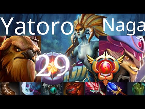 Yatoro Naga Siren vs Visage, Broodmother, Chaos Knight - last pick, honor counter - dota2