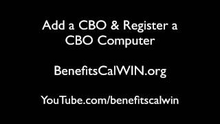 County Worker - Add CBO and Register a CBO Computer