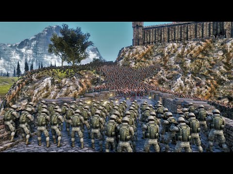 MODERN SOLDIERS CLEARING OUT CASTLE FROM ZOMBIE INFESTATION - Ultimate Epic Battle Simulator
