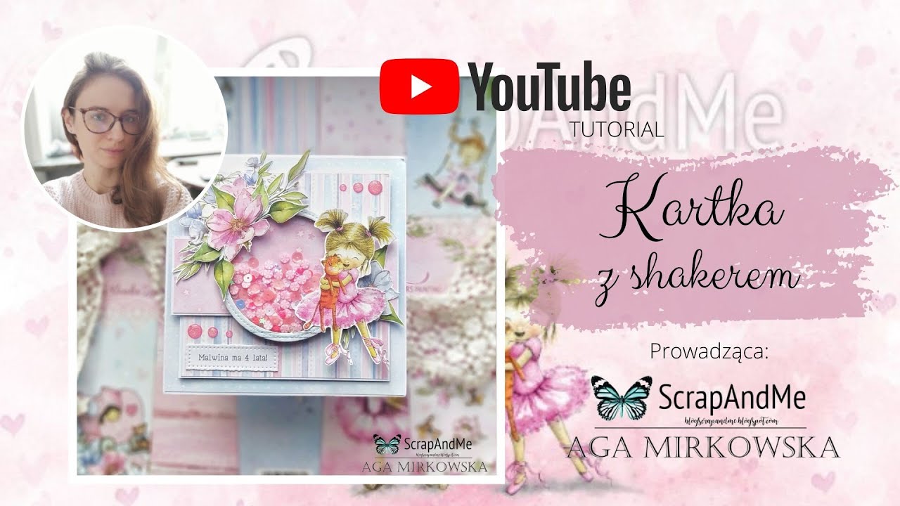 Kartka dla dziewczynki z shakerem na urodziny