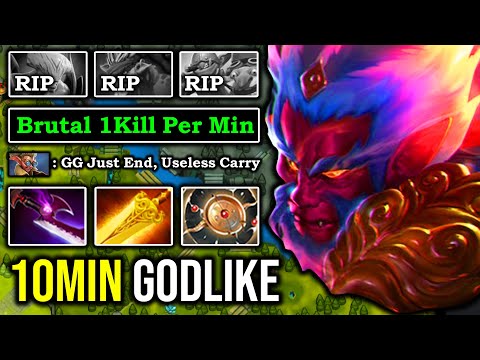 CRAZY TREE JUMP 8K Monkey King Radiance 10Min Godlike with 1Kill Per Min & Counter BB Tanker DotA 2