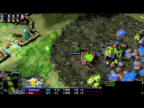 ZvZ Nerchio vs Solar - Belshire Starcraft 2 HD polski komentarz Heart of the Swarm