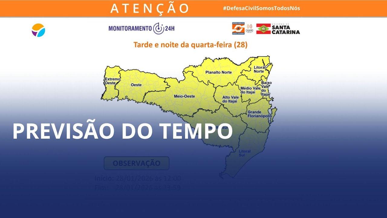 Mais nebulosidade, chance de chuva… ⛈️