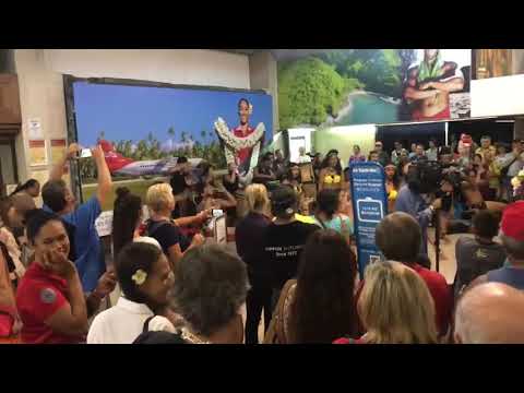 Polynesian Dance at Fa'a'ā International Airport Tahiti