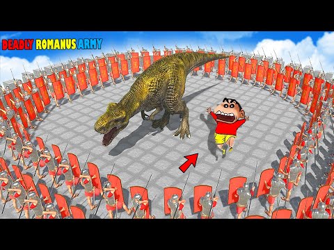 DEADLY ROMANUS TOWER vs EVERY UNIT | SHINCHAN and CHOP fight DINOSAURS😱|😂Funny game ARBS in Hindi
