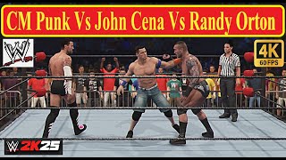 WWE 2K25 CM Punk Vs John Cena Vs Randy Orton || Triple Tread Match
