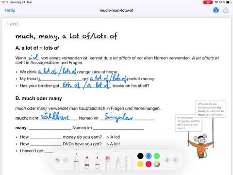 Erklärvideo zu much, many und lots of