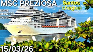 MSC PREZIOSA cruzeiro 15/03/26 navio Santos Argentina Uruguai   @cruzeiros2025 #maior #drone