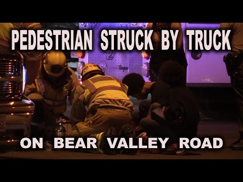 Pedestrian vs truck in Apple Valley