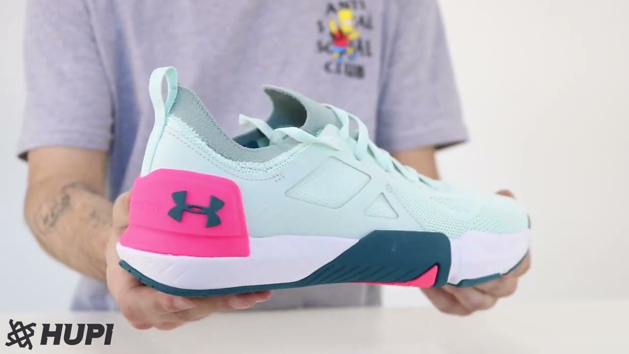 Tênis Under Armour Tribase Cross Verde e Rosa