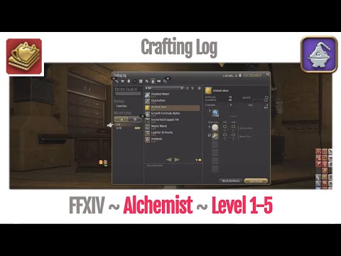 FFXIV Alchemist Crafting Log Level 1-5 - A Realm Reborn