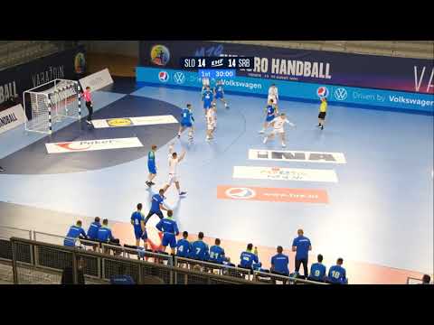 Stefan Dodic Fires a Rocket 1st Half Last Seconds - Serbia - Slovenia - EHF Euro u19