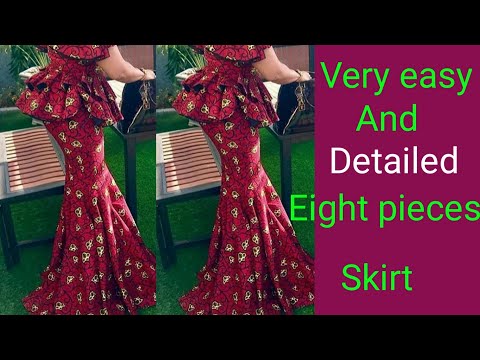 How to cut and sew an eight pieces skirt the easiest method step by step