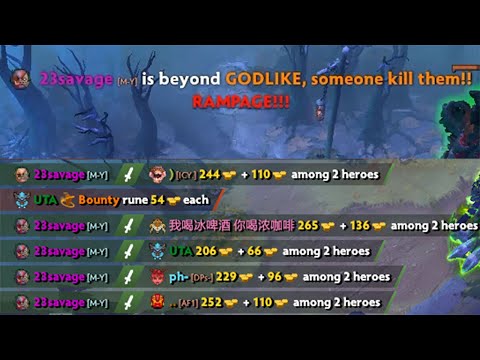 RAMPAGE of 23Savage with Pudge !!! - Dota 2 Immortal Gameplay