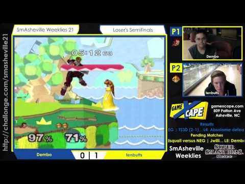 SW21 Losers' R5 - Dembo (Young Link/Ganondorf/Marth) vs tenbutts (Peach)
