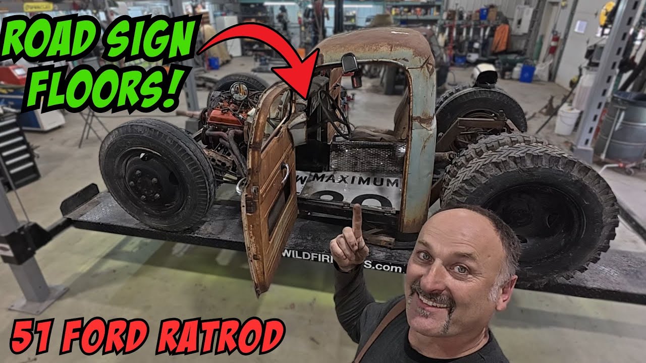 Road Sign Floors for our 1951 F1 Rat Rod!
