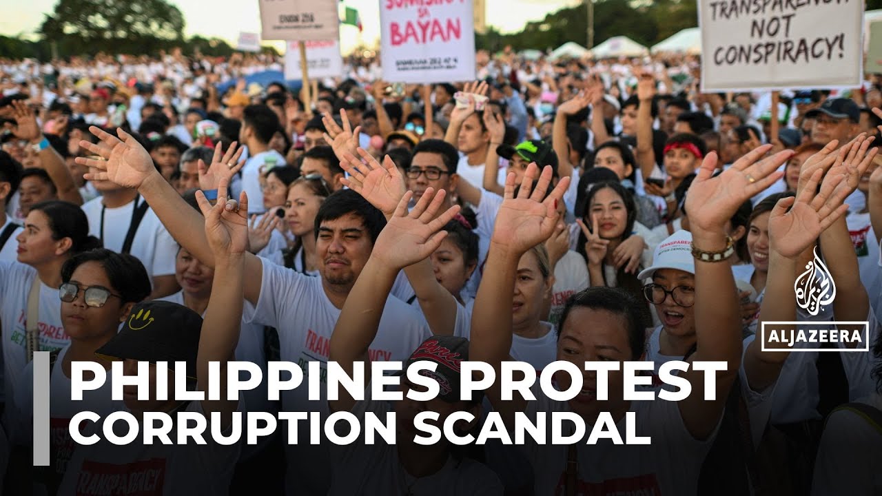 ‘Enormous evil’: Thousands rally in the Philippines over corruption scandal
