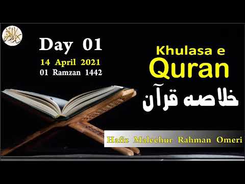 Khulasa e Quran | Juz 01 & 02 Hafiz Maleehur Rahman Omeri