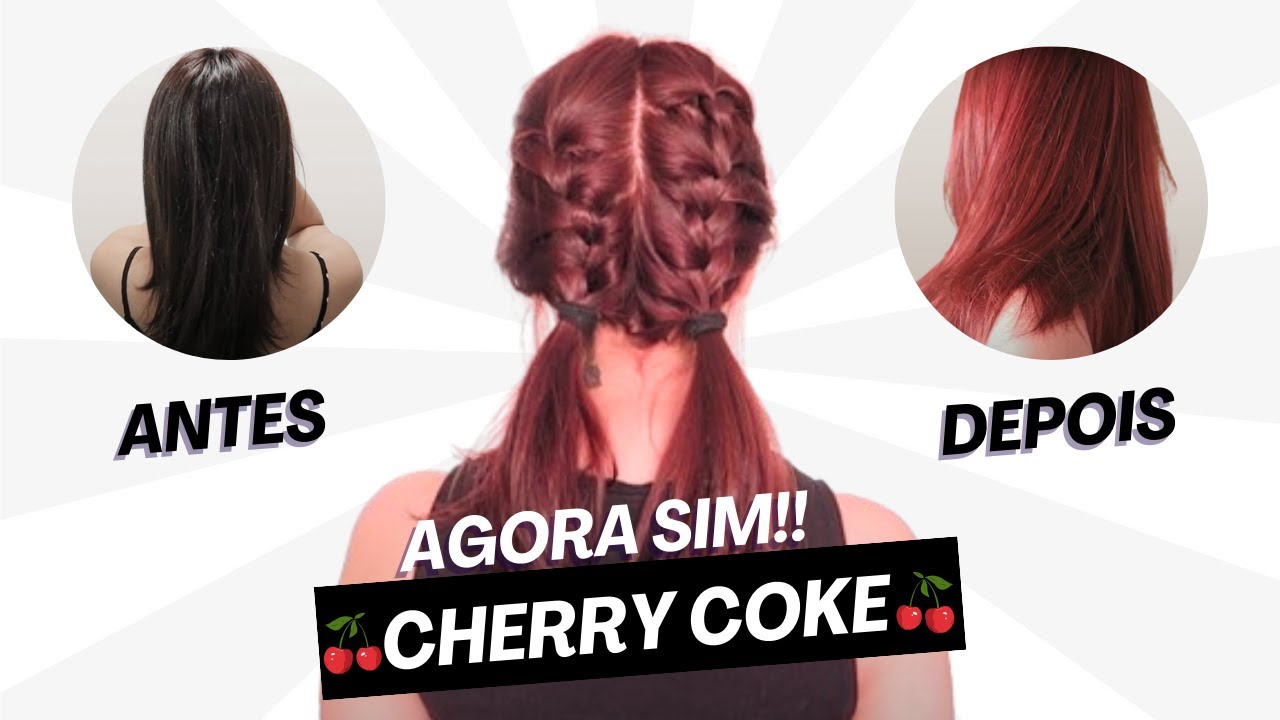 AGORA FOI! 🍒 passo a passo para pintar o cabelo de vermelho em casa (cherry coke hair)