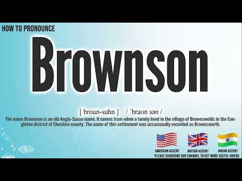 Brownson Pronunciation | How to Pronounce (say) Brownson CORRECTLY | Meaning Definition