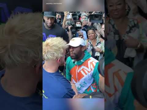 After Jake Paul Snatched The Off Of Floyd Mayweather's Head, Chaos Ensued