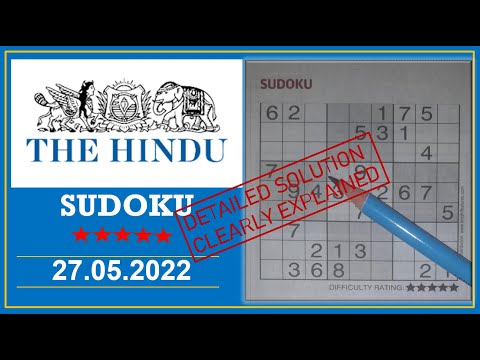 How to Solve 5 Star Hindu  Sudoku May 27, 2022 -  Step By Step Solution