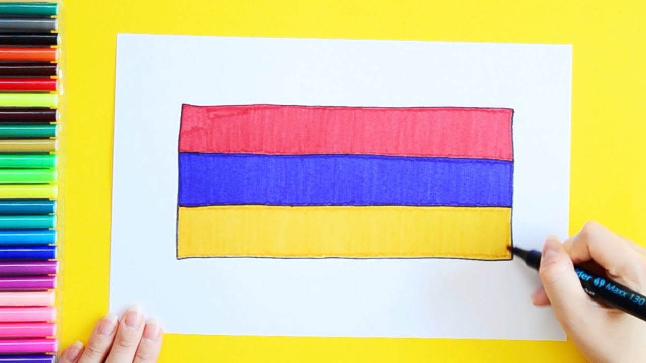 How to draw the National Flag of Armenia