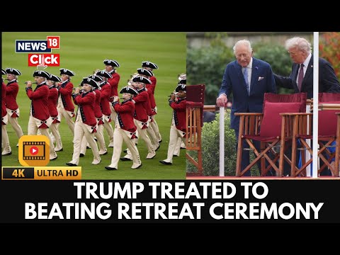 Trump Treated to Beating Retreat Ceremony In UK | Grand Military Display | Trump UK Visit | 4K |N18G