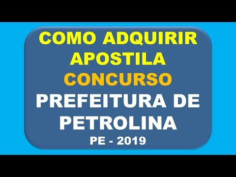 Baixar Apostila Concurso Prefeitura de Petrolina PE 2019 - Pernambuco
