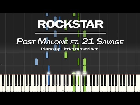 Post Malone - rockstar (Piano Cover) ft. 21 Savage Synthesia Tutorial by LittleTranscriber
