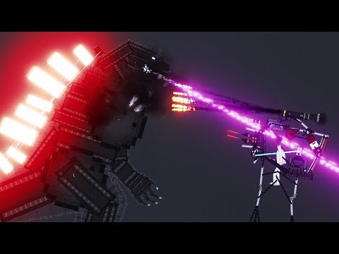 Godzilla Vs Giant Mechs Fighting Each Other In People Playground