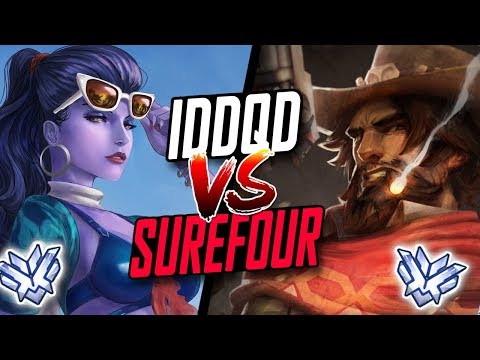 NRG IDDQD PRO MCCREE VS SUREFOUR WIDOW! WHO'S BEST? [ OVERWATCH SEASON 6 TOP 500 ]